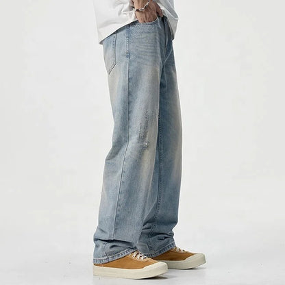 Light Wash Relaxed Straight-Leg Jeans