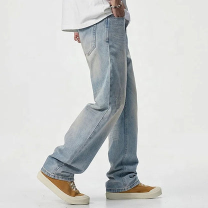 Light Wash Relaxed Straight-Leg Jeans